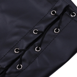Patent Leather Ladies Panties with Lace Up / Sexy Black Hollow Out Side Briefs - EVE's SECRETS