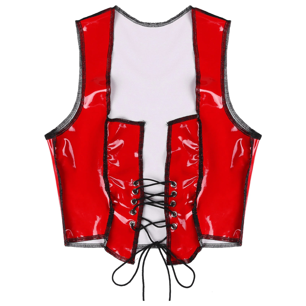 Patent Leather Wet Look Crop Top / Shiny Sleeveless Short Vest for Ladies - EVE's SECRETS