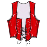 Patent Leather Wet Look Crop Top / Shiny Sleeveless Short Vest for Ladies - EVE's SECRETS