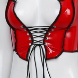 Patent Leather Wet Look Crop Top / Shiny Sleeveless Short Vest for Ladies - EVE's SECRETS
