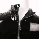 Patent Leather Wetlook Sexy Mini Dress / Women's Black Bodycon Costume - EVE's SECRETS
