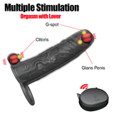 Vibrating Penis Extender with Ring and Clitoral Massage Function / Sex Toy for Men and Couples - EVE's SECRETS