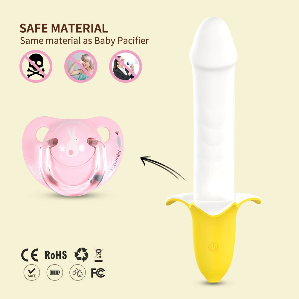 Powerful Banana Vibrator for Ladies / Pulse Retractable Dildo Clitoral Stimulator - EVE's SECRETS