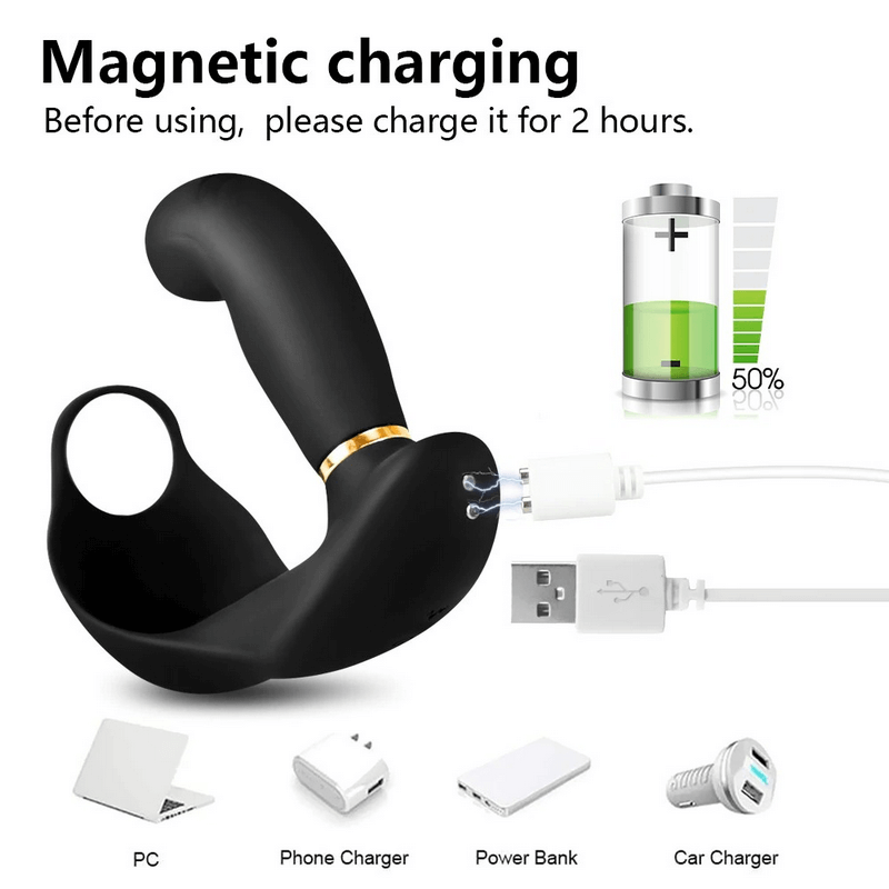 Prostate Massager for Men / Male Butt Vibrator with Cock Ring and Scrotum Pouch / Adult Sex Toys - EVE's SECRETS
