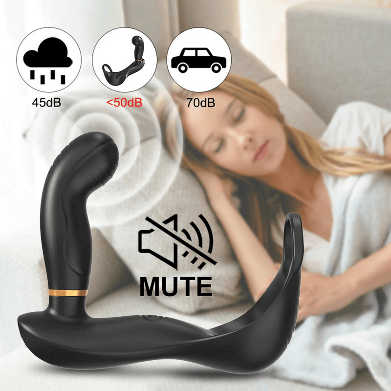 Prostate Massager for Men / Male Butt Vibrator with Cock Ring and Scrotum Pouch / Adult Sex Toys - EVE's SECRETS
