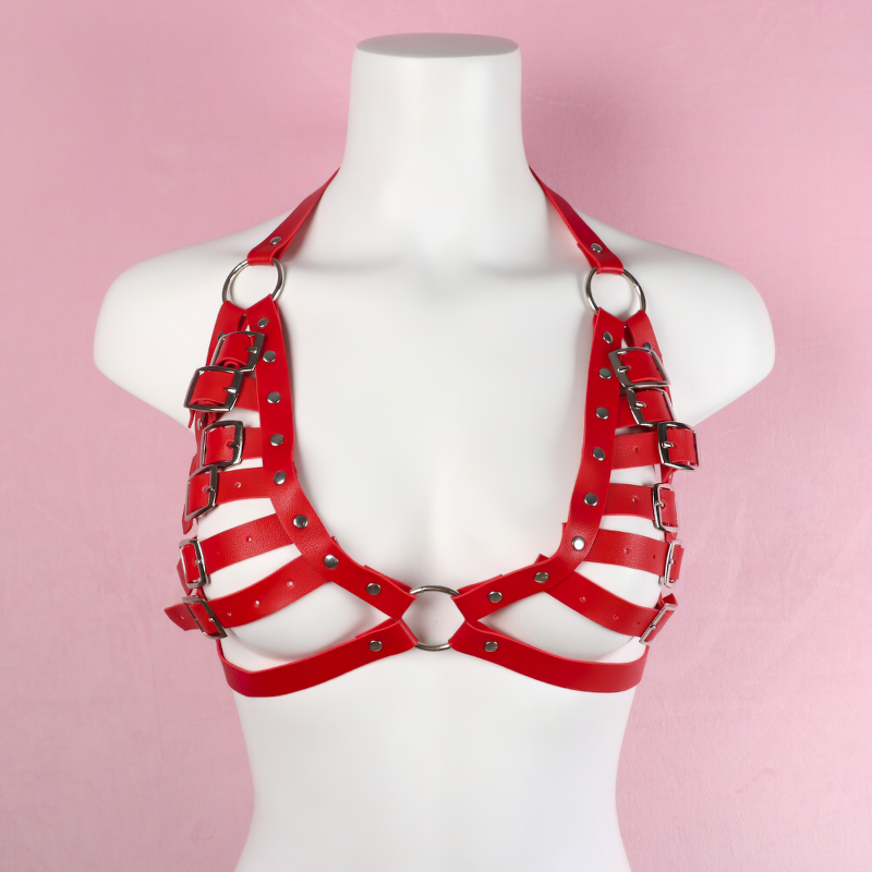 PU Leather Bra Cage Female Harness / Women's Goth Bondage Underwear Accessories - EVE's SECRETS