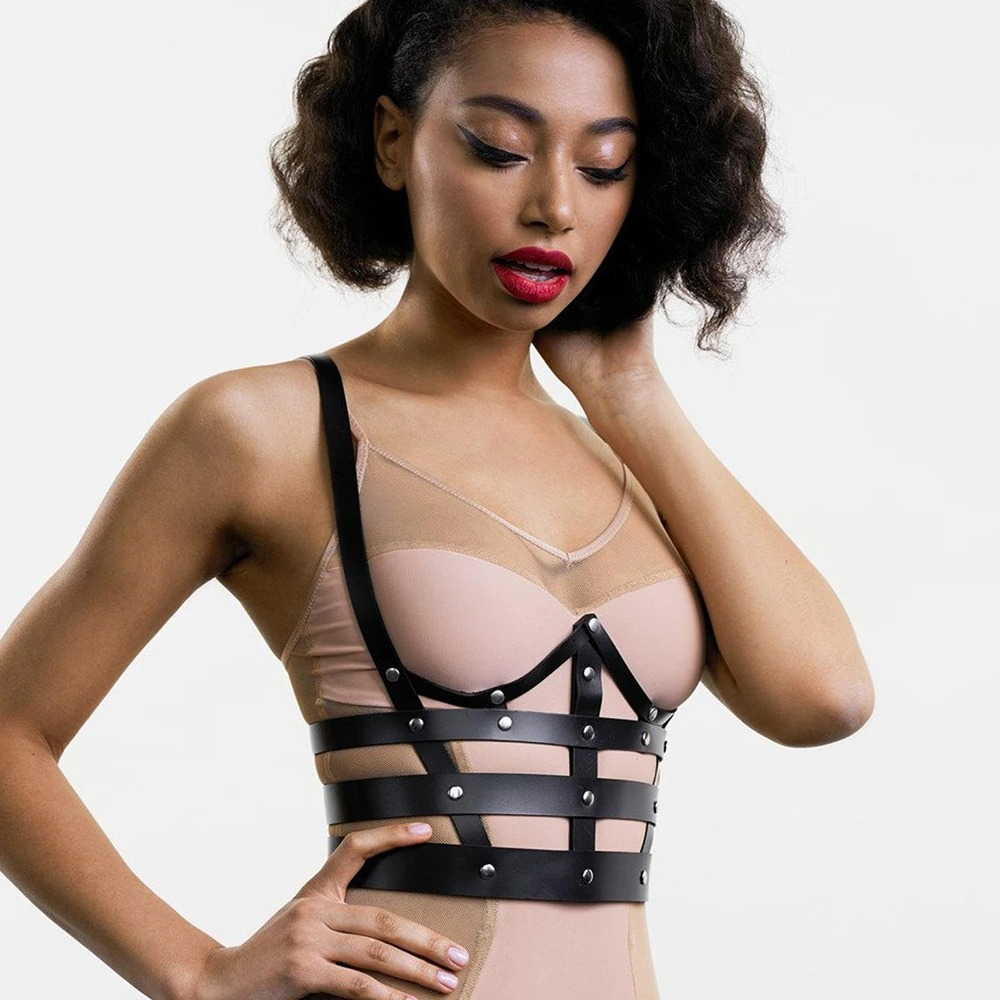 PU Leather Chest Harness for Ladies / Sexy Lingerie Suspenders / BDSM Body Waist Belts - EVE's SECRETS
