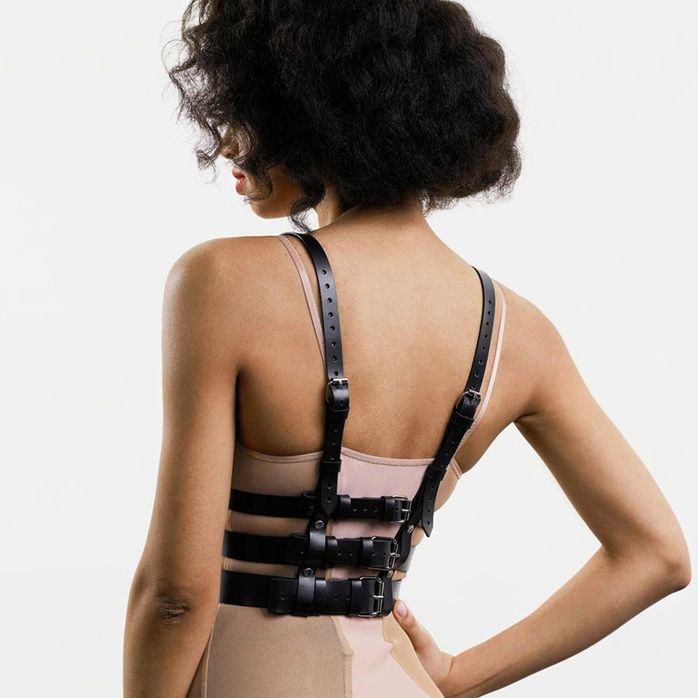 PU Leather Chest Harness for Ladies / Sexy Lingerie Suspenders / BDSM Body Waist Belts - EVE's SECRETS