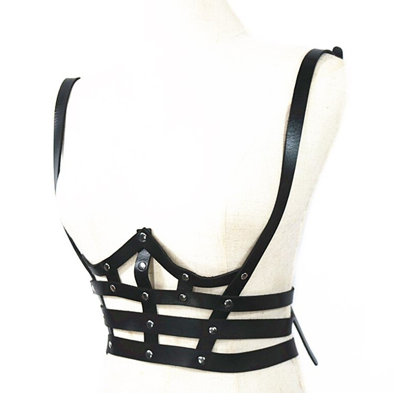 PU Leather Chest Harness for Ladies / Sexy Lingerie Suspenders / BDSM Body Waist Belts - EVE's SECRETS