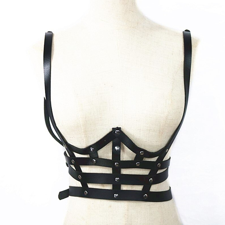 PU Leather Chest Harness for Ladies / Sexy Lingerie Suspenders / BDSM Body Waist Belts - EVE's SECRETS