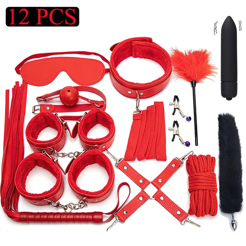 PU Leather Erotic Fetish Kits / Bondage BDSM Toys For Couples - EVE's SECRETS