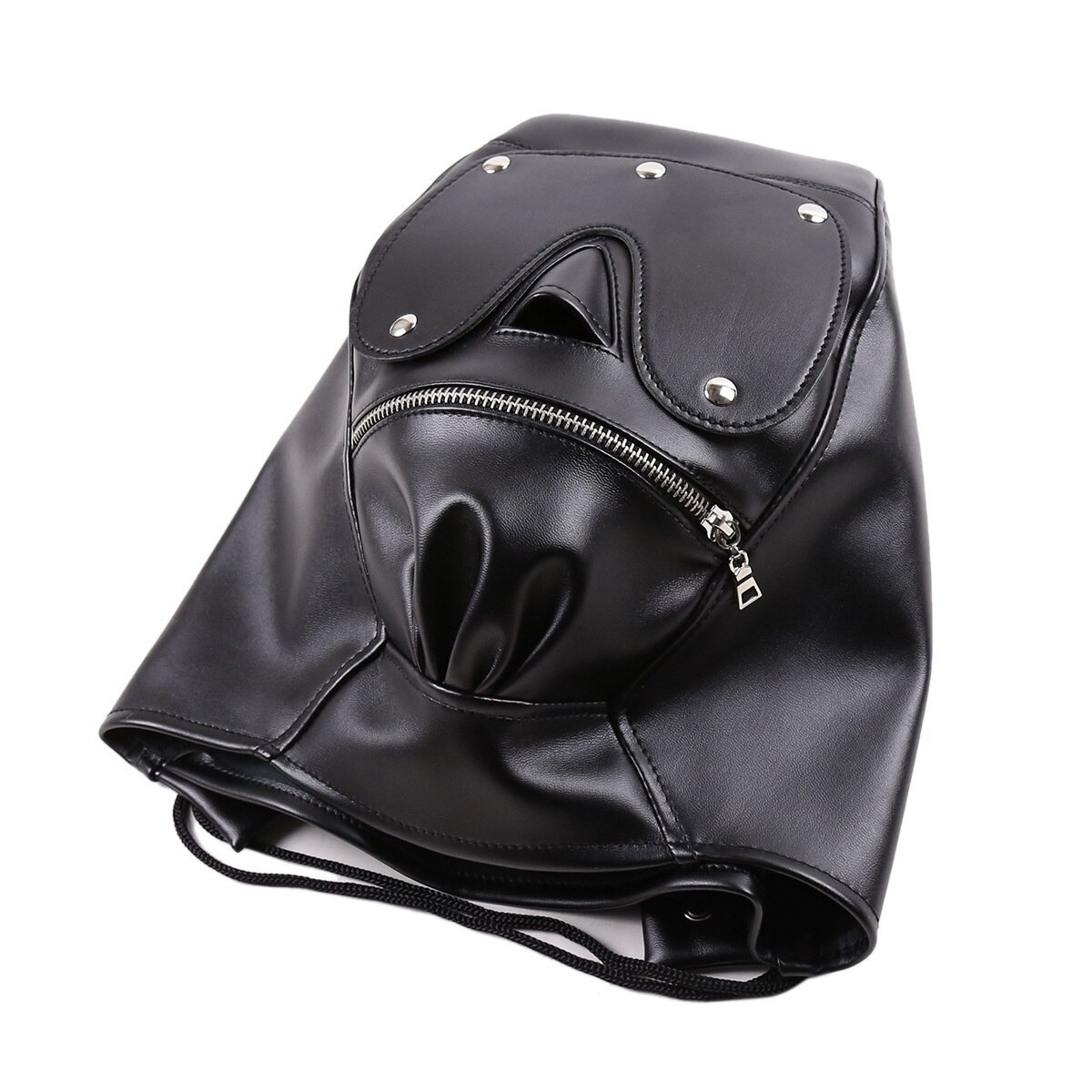 PU Leather Eye Mask with Open Mouth / Adult Erotic Gag Bondage for Couple - EVE's SECRETS