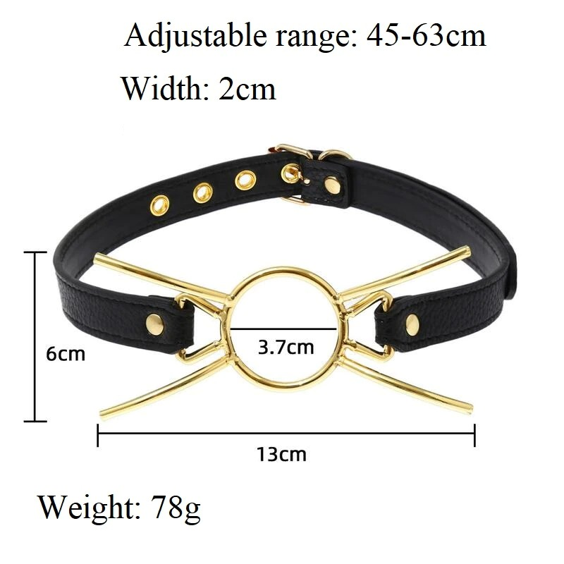 PU Leather Mouth Gag for Adult / Stainless Steel Ring for Oral Sex / BDSM Sex Toy - EVE's SECRETS
