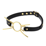 Bâillon de bouche en cuir PU pour adulte/anneau en acier inoxydable pour sexe oral/jouet sexuel BDSM