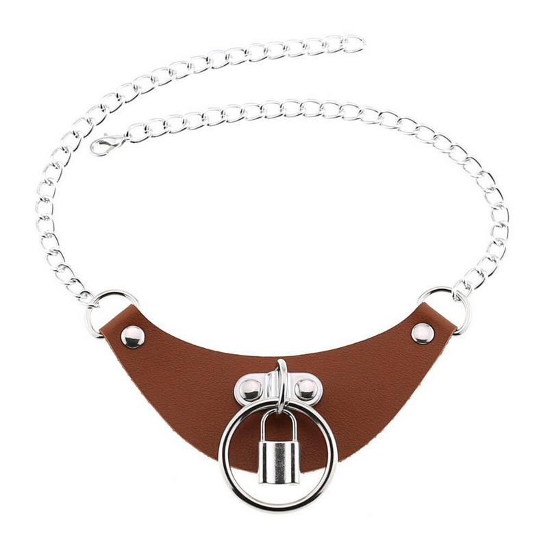 PU Leather Women's Choker with Metal Lock / Fashion Female Jewelry Gift - EVE's SECRETS