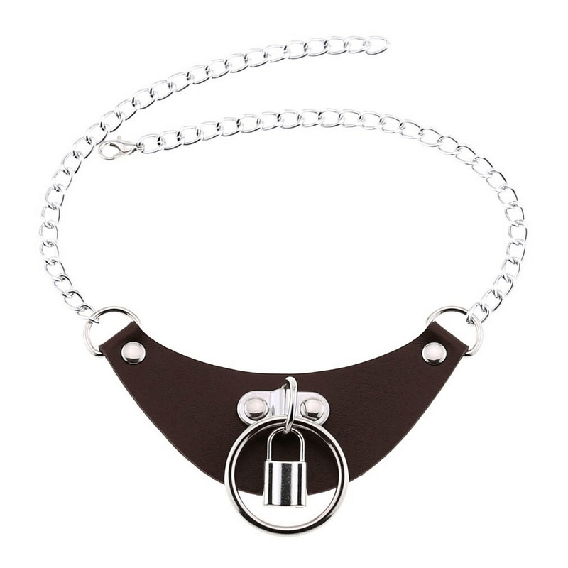 PU Leather Women's Choker with Metal Lock / Fashion Female Jewelry Gift - EVE's SECRETS