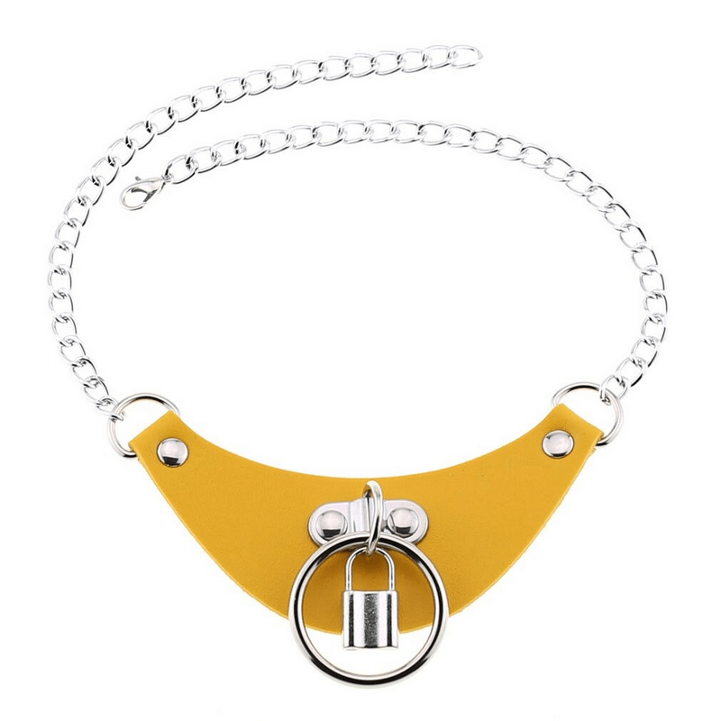 PU Leather Women's Choker with Metal Lock / Fashion Female Jewelry Gift - EVE's SECRETS
