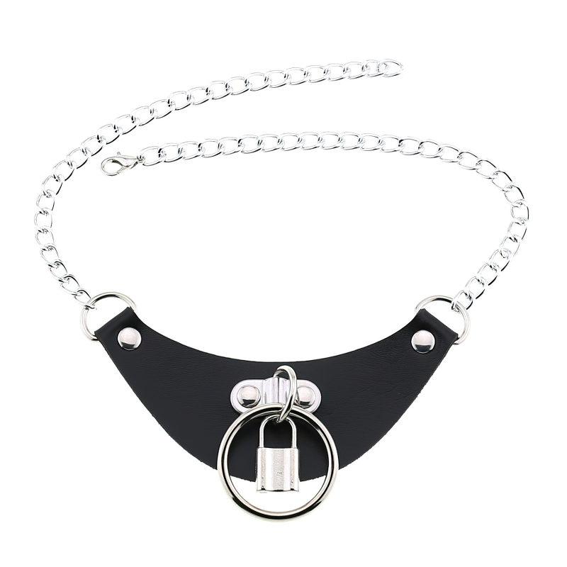 PU Leather Women's Choker with Metal Lock / Fashion Female Jewelry Gift - EVE's SECRETS