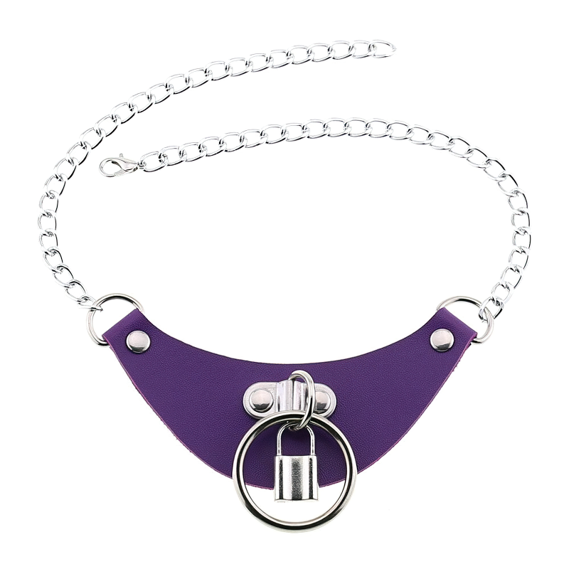 PU Leather Women's Choker with Metal Lock / Fashion Female Jewelry Gift - EVE's SECRETS