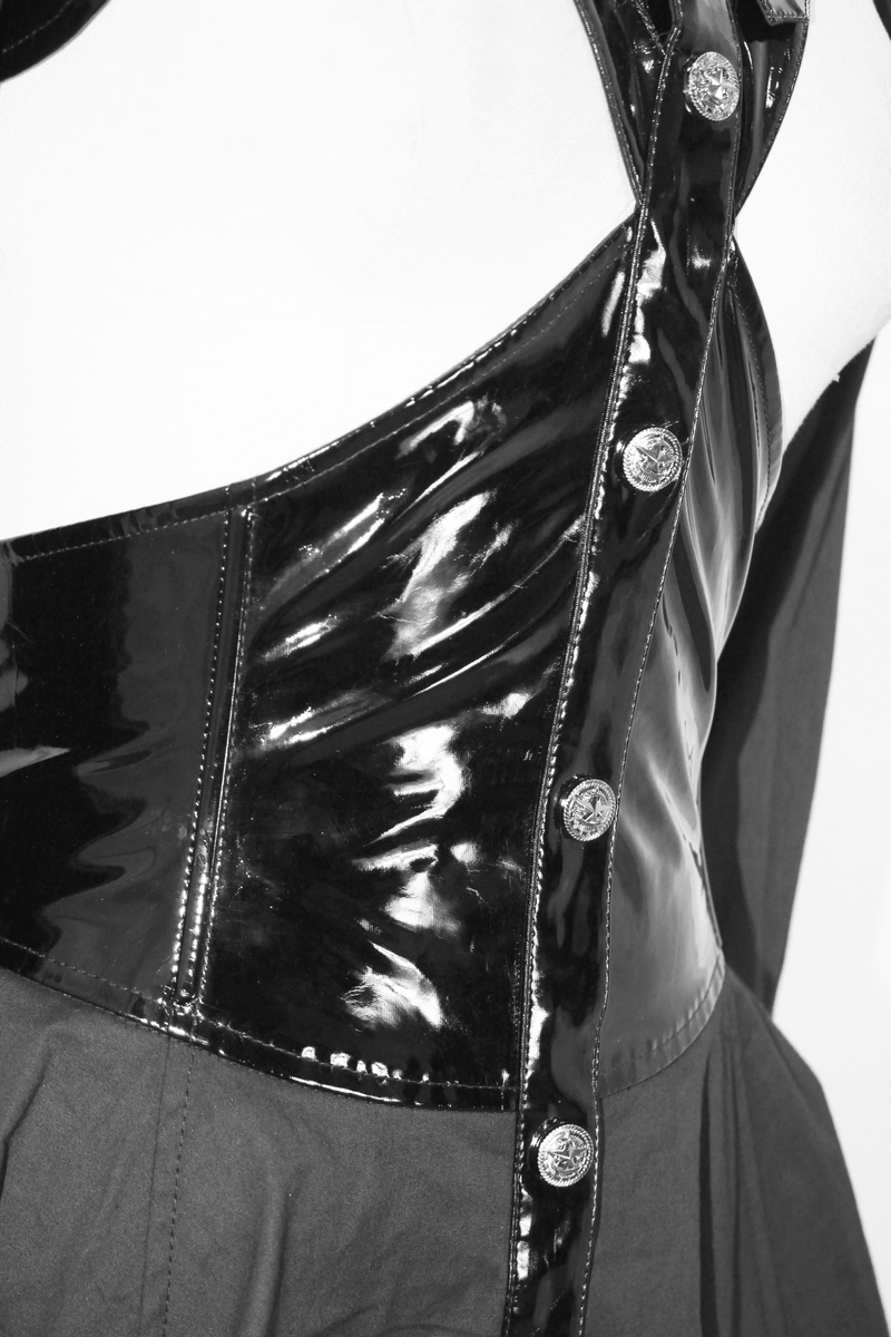 Punk Sexy Long Sleeve Shirt with Lace-up Back / Gothic Hollow Out on Bust Blouse - HARD'N'HEAVY