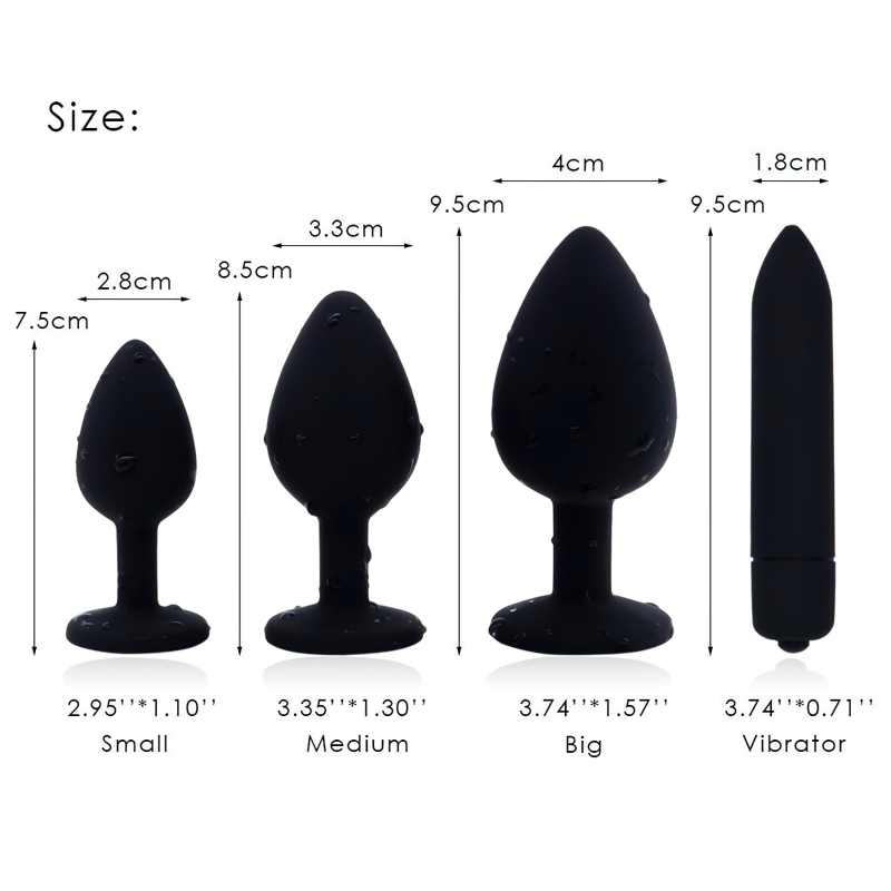 Purple Crystal Butt Plug Massager / Silicone Dildo Vibrator / Unisex Anal Toys - EVE's SECRETS