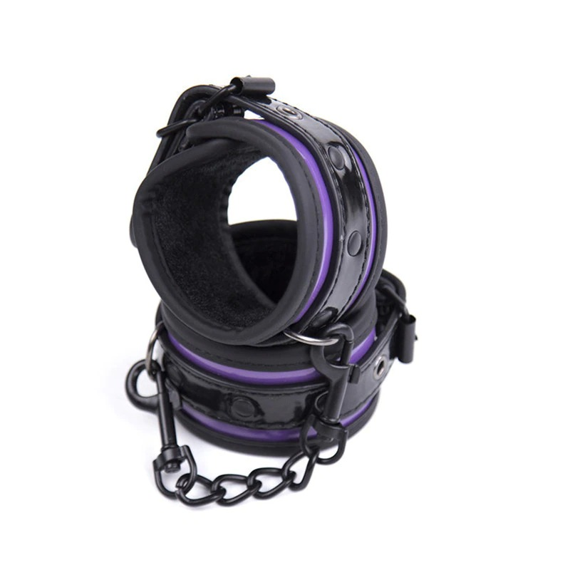 Purple PU Leather Handcuffs for Sex Games / Adult Sex Toy for Women / Tied Hands for Couples - EVE's SECRETS