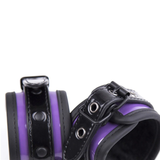 Purple PU Leather Restraints for Sex Games / Handcuffs with Ankle Cuffs and Mask / BDSM Sex Toys - EVE's SECRETS