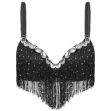 Push-Up Bra with Sequin Tassel Rhinestone / Sexy Women's Dancewear Bra - EVE's SECRETS
