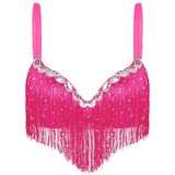Push-Up Bra with Sequin Tassel Rhinestone / Sexy Women's Dancewear Bra - EVE's SECRETS