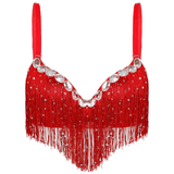 Push-Up Bra with Sequin Tassel Rhinestone / Sexy Women's Dancewear Bra - EVE's SECRETS