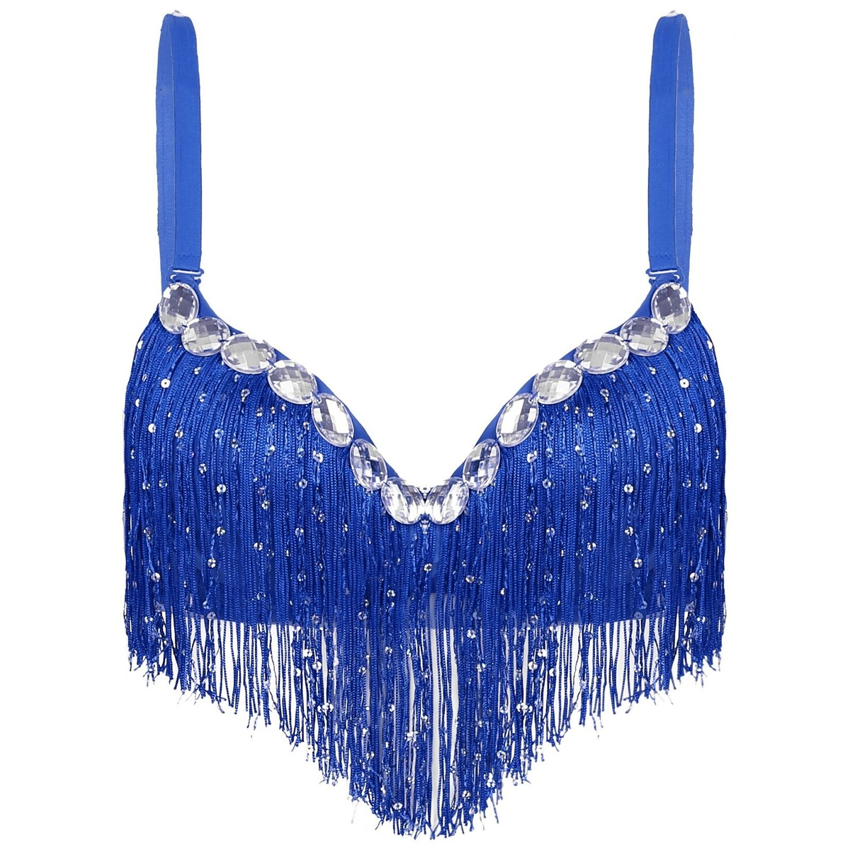 Push-Up Bra with Sequin Tassel Rhinestone / Sexy Women's Dancewear Bra - EVE's SECRETS