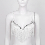 Push-Up Bra with Sequin Tassel Rhinestone / Sexy Women's Dancewear Bra - EVE's SECRETS