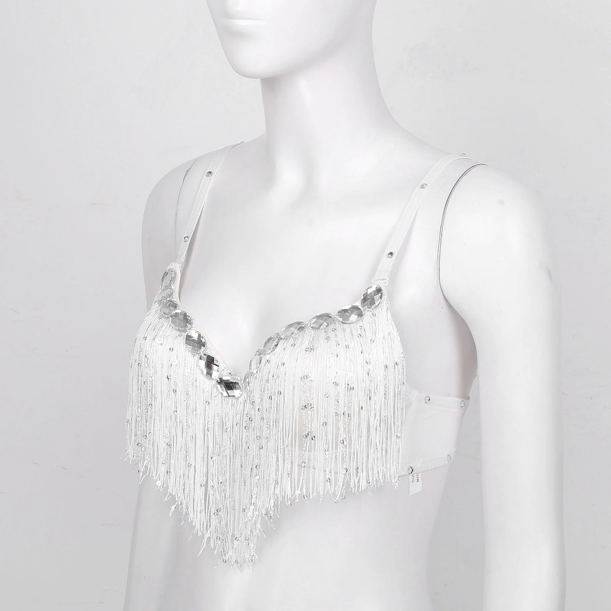 Push-Up Bra with Sequin Tassel Rhinestone / Sexy Women's Dancewear Bra - EVE's SECRETS