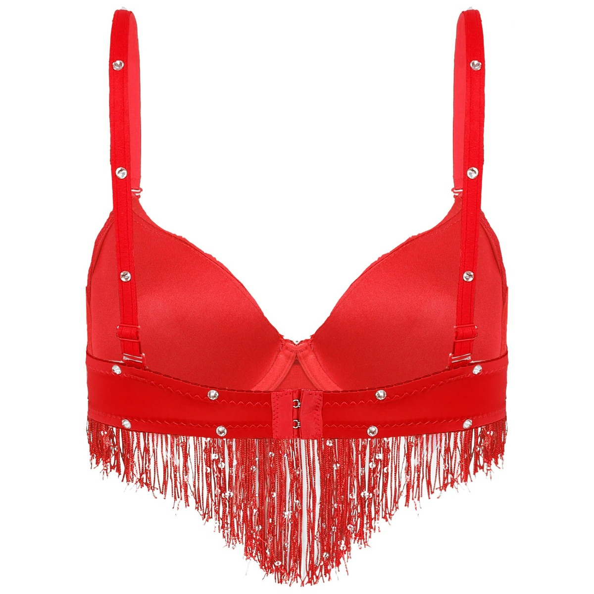 Push-Up Bra with Sequin Tassel Rhinestone / Sexy Women's Dancewear Bra - EVE's SECRETS