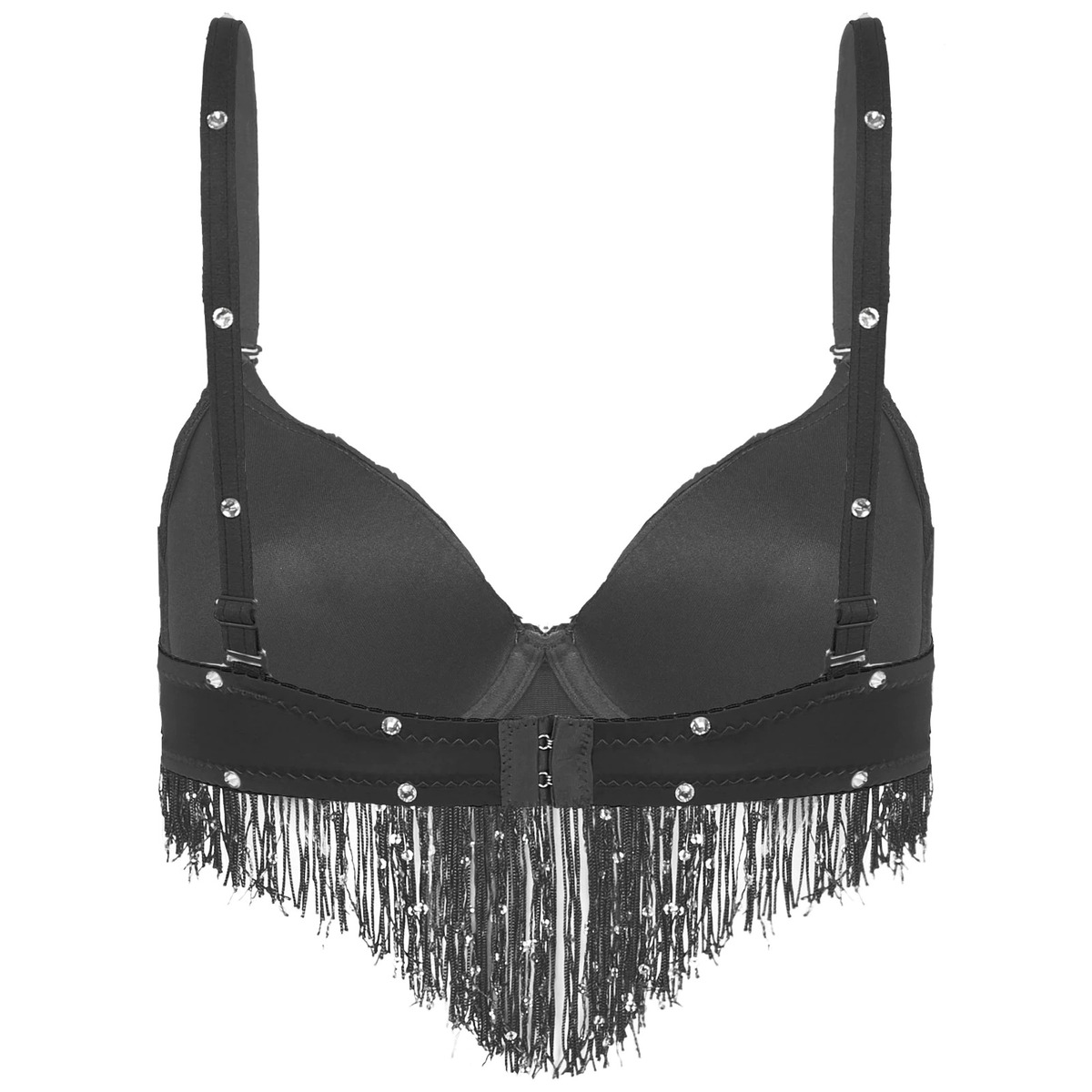Push-Up Bra with Sequin Tassel Rhinestone / Sexy Women's Dancewear Bra - EVE's SECRETS