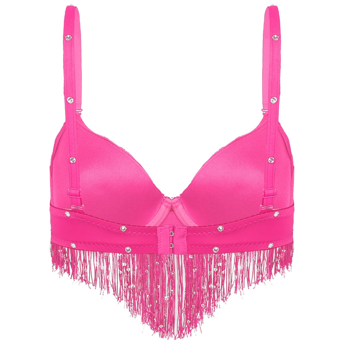 Push-Up Bra with Sequin Tassel Rhinestone / Sexy Women's Dancewear Bra - EVE's SECRETS