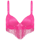 Push-Up Bra with Sequin Tassel Rhinestone / Sexy Women's Dancewear Bra - EVE's SECRETS