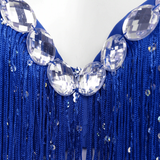 Push-Up Bra with Sequin Tassel Rhinestone / Sexy Women's Dancewear Bra - EVE's SECRETS