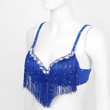 Push-Up Bra with Sequin Tassel Rhinestone / Sexy Women's Dancewear Bra - EVE's SECRETS
