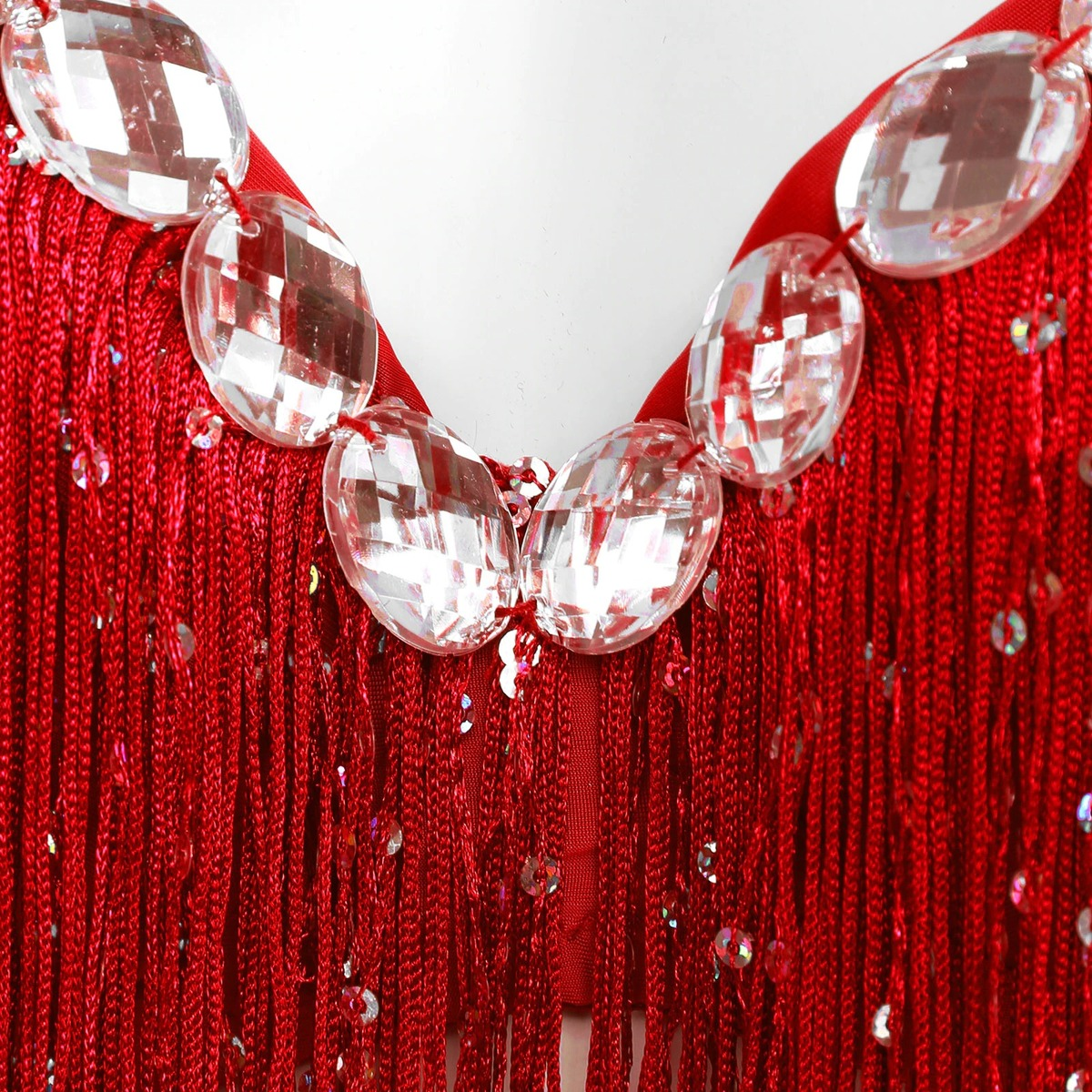 Push-Up Bra with Sequin Tassel Rhinestone / Sexy Women's Dancewear Bra - EVE's SECRETS