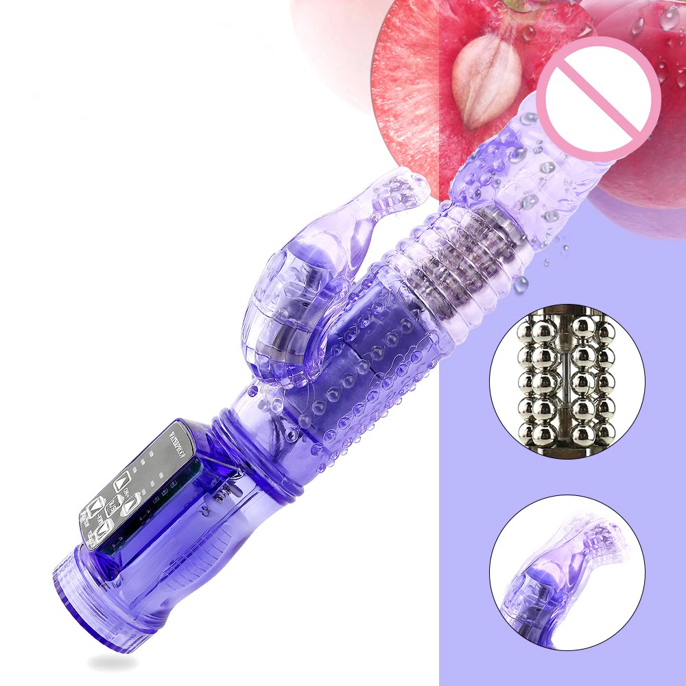 Rabbit Vibrator Clitoris Stimulate / Adult Realistic Dildo / Sex Toy Rotating Bead for Women - EVE's SECRETS