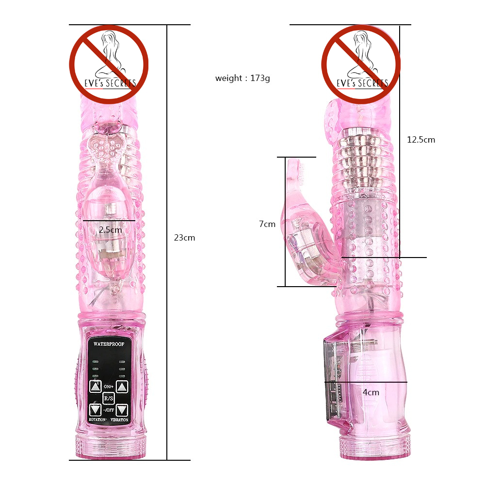 Rabbit Vibrator Clitoris Stimulate / Adult Realistic Dildo / Sex Toy Rotating Bead for Women - EVE's SECRETS