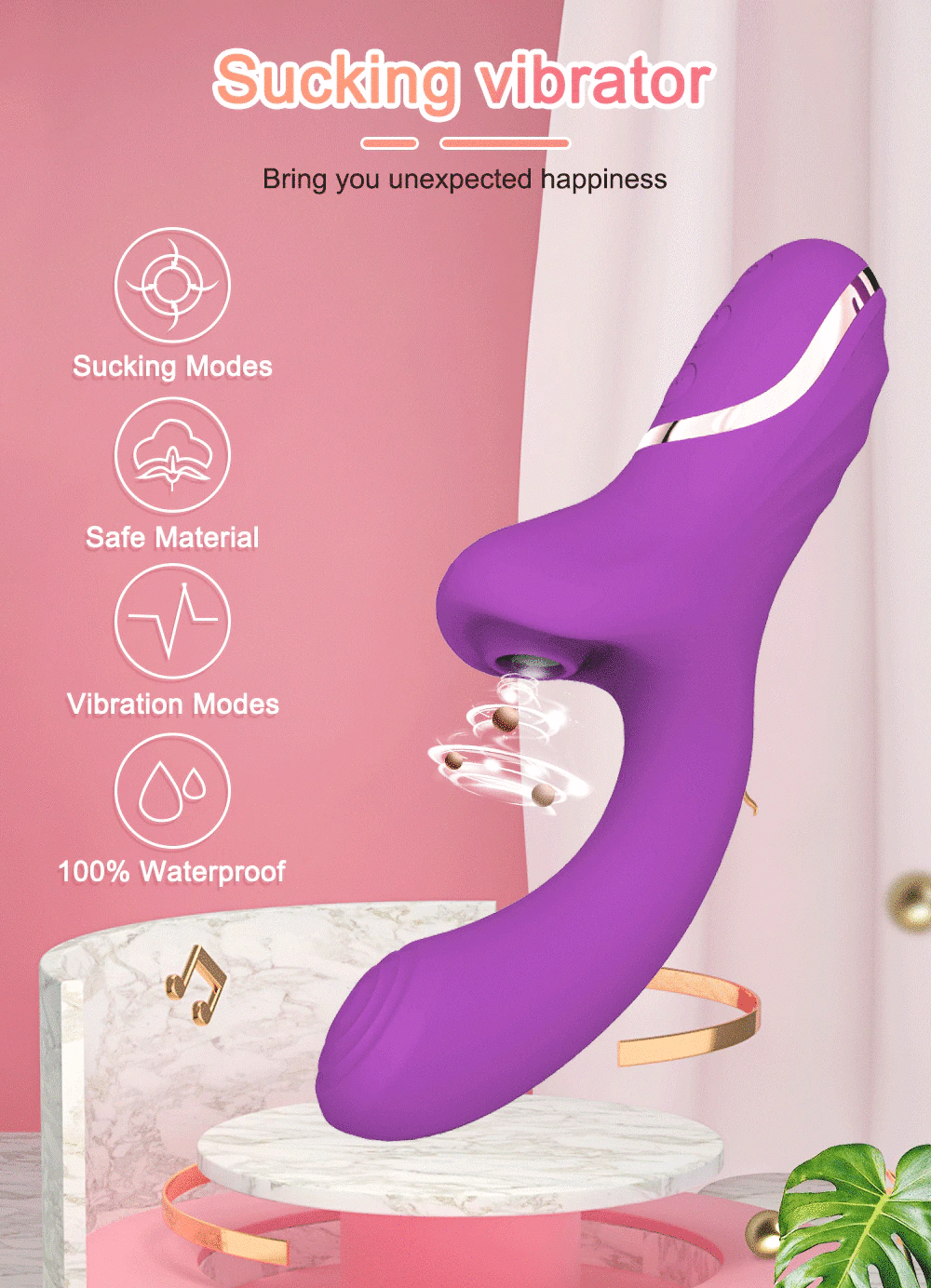 Rabbit Vibrator with Clitoral Suction Function / 2 in 1 G-Spot and Clitoral Mastrubator for Women - EVE's SECRETS