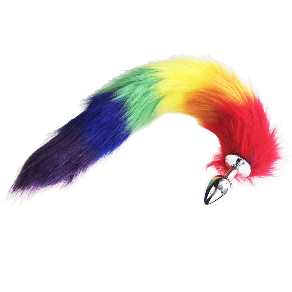 Rainbow Fox/Dog Tail with Anal Plug / Adult BDSM Sexy Toy for Women - EVE's SECRETS