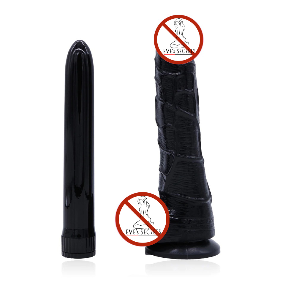 Realistic Dildo and Vibrator 2Pcs Set / Vaginal and Anal Toys for Adults - EVE's SECRETS
