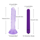 Realistic Dildo with Multi-Speed Vibrator / Vaginal and Anal Dildo with Suction Cup - EVE's SECRETS