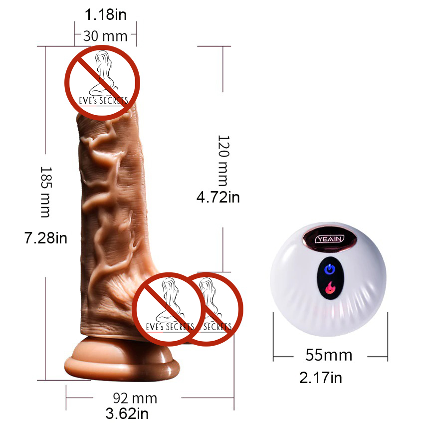 Realistic Dildo with Remote Control / Vibrating Heating Penis for Ladies / Rotating Sex Toy - EVE's SECRETS