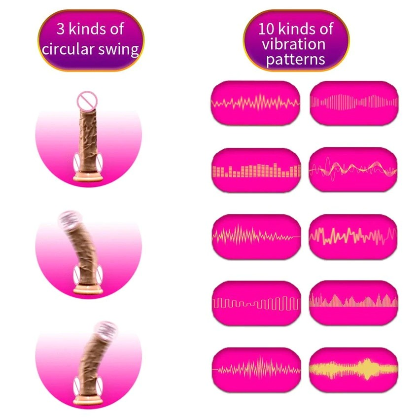 Realistic Dildo with Remote Control / Vibrating Heating Penis for Ladies / Rotating Sex Toy - EVE's SECRETS