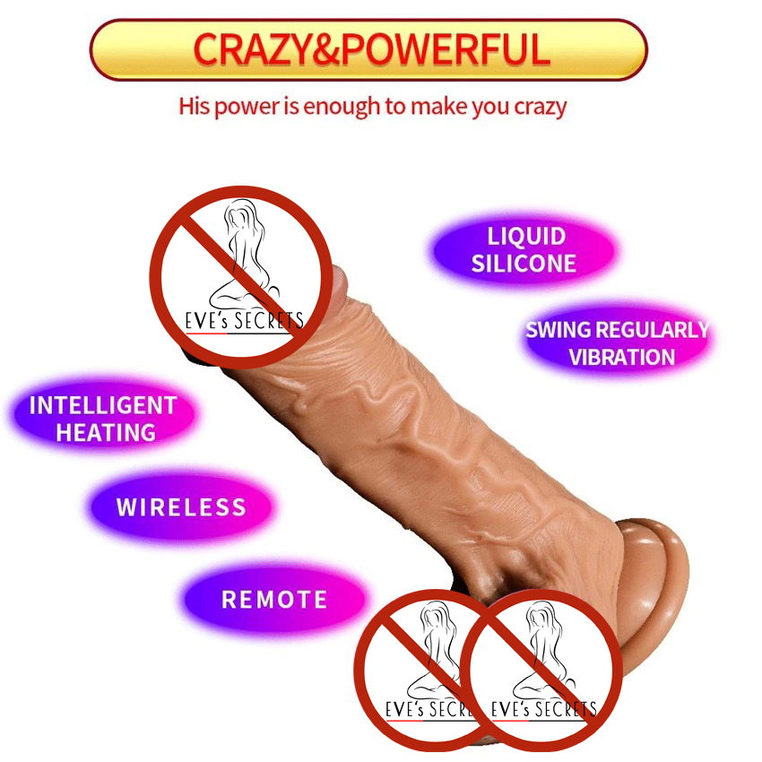Realistic Dildo with Remote Control / Vibrating Heating Penis for Ladies / Rotating Sex Toy - EVE's SECRETS