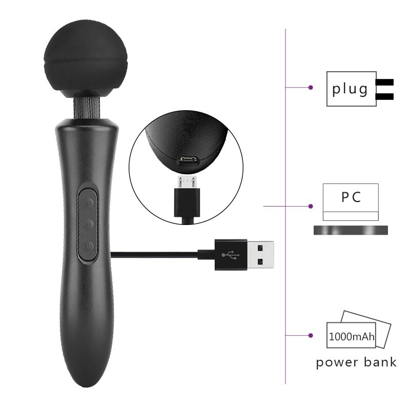 Rechargeable Wand Vibrator for Women / Clitoris Stimulator for Ladies / Adult Sex Toys - EVE's SECRETS